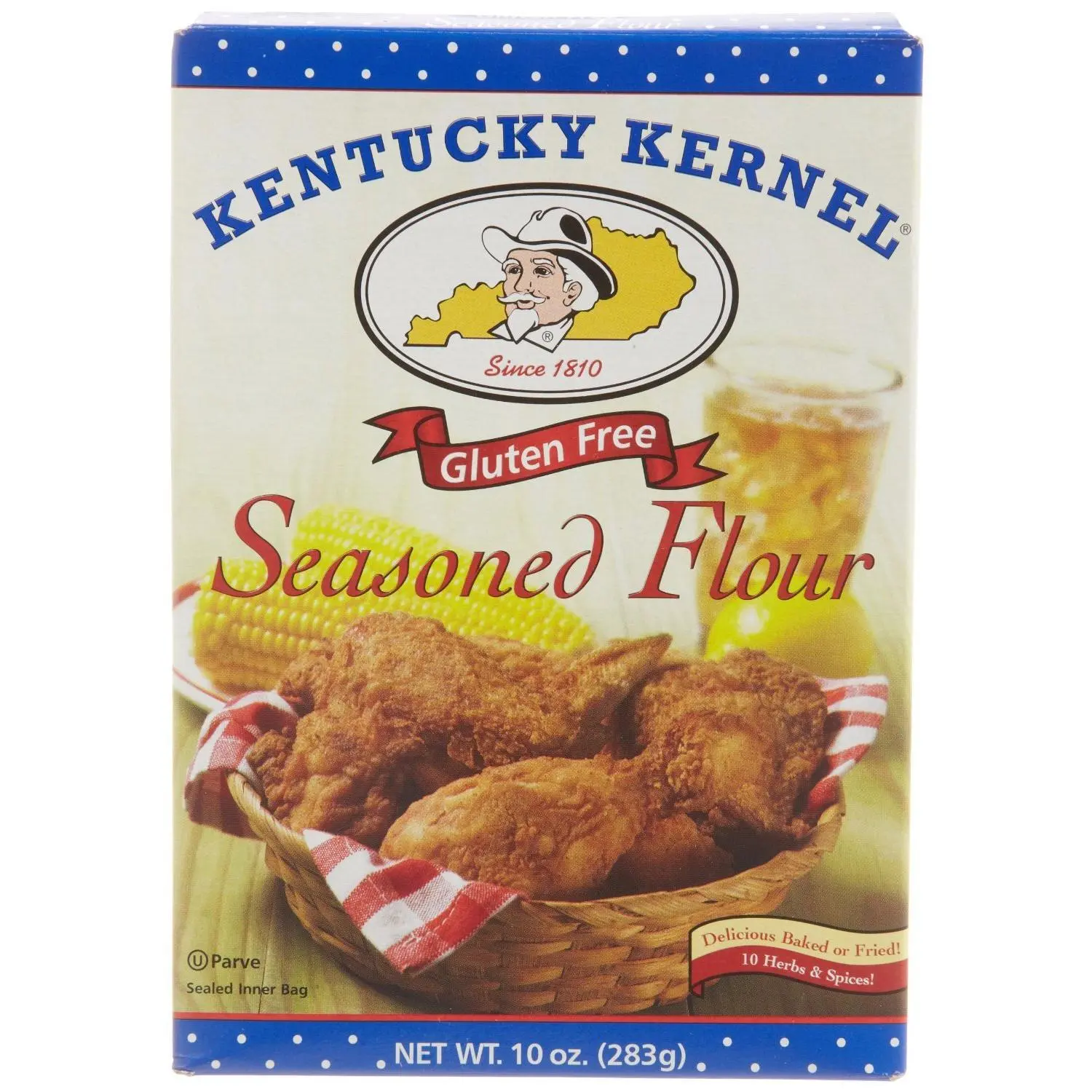 Kentucky Kernel Seasoned Gluten-Free Flour, 10oz Pack of 3, Flavorful Baking Flour with Spices for Culinary Use, Flavor