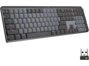 Logitech MX Mechanical Wireless Illuminated Performance Keyboard, Linear Switches, Backlit Keys, Bluetooth, USB-C, macOS, Windows, Linux, iOS, Android, Graphite