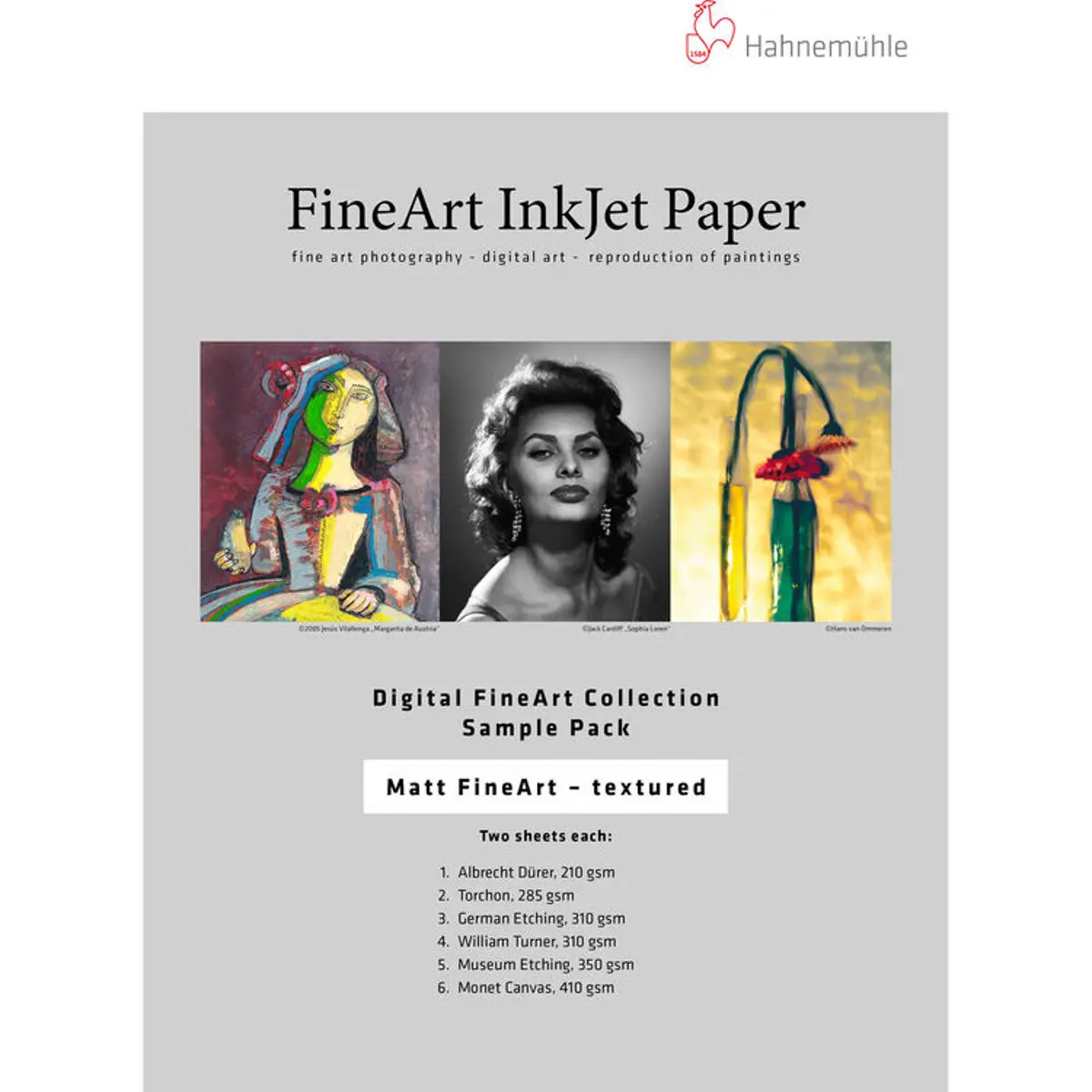 Hahnemuhle Matte FineArt Textured Inkjet Paper Sample Pack for Photographers, 13x19 in, DIN A3+, 10 Sheets