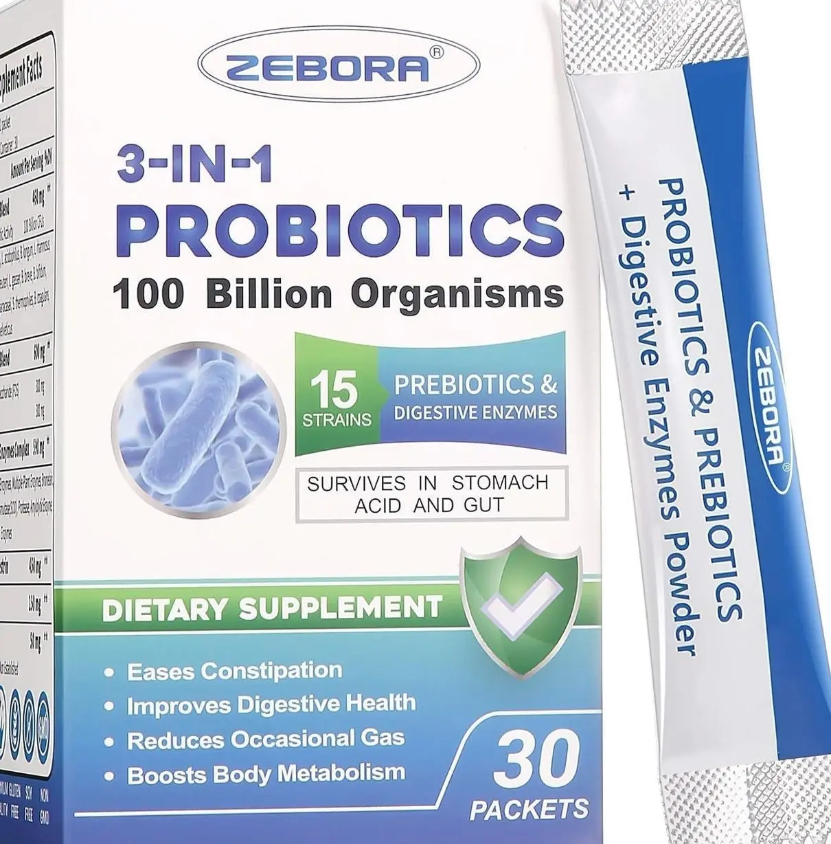 Probiotics for Women & Men - 100 Billion Plus Digestive Enzymes & Prebiotics, Highest Potency 3-in-1 Complete Probiotics for Digestive Health, Immune Support