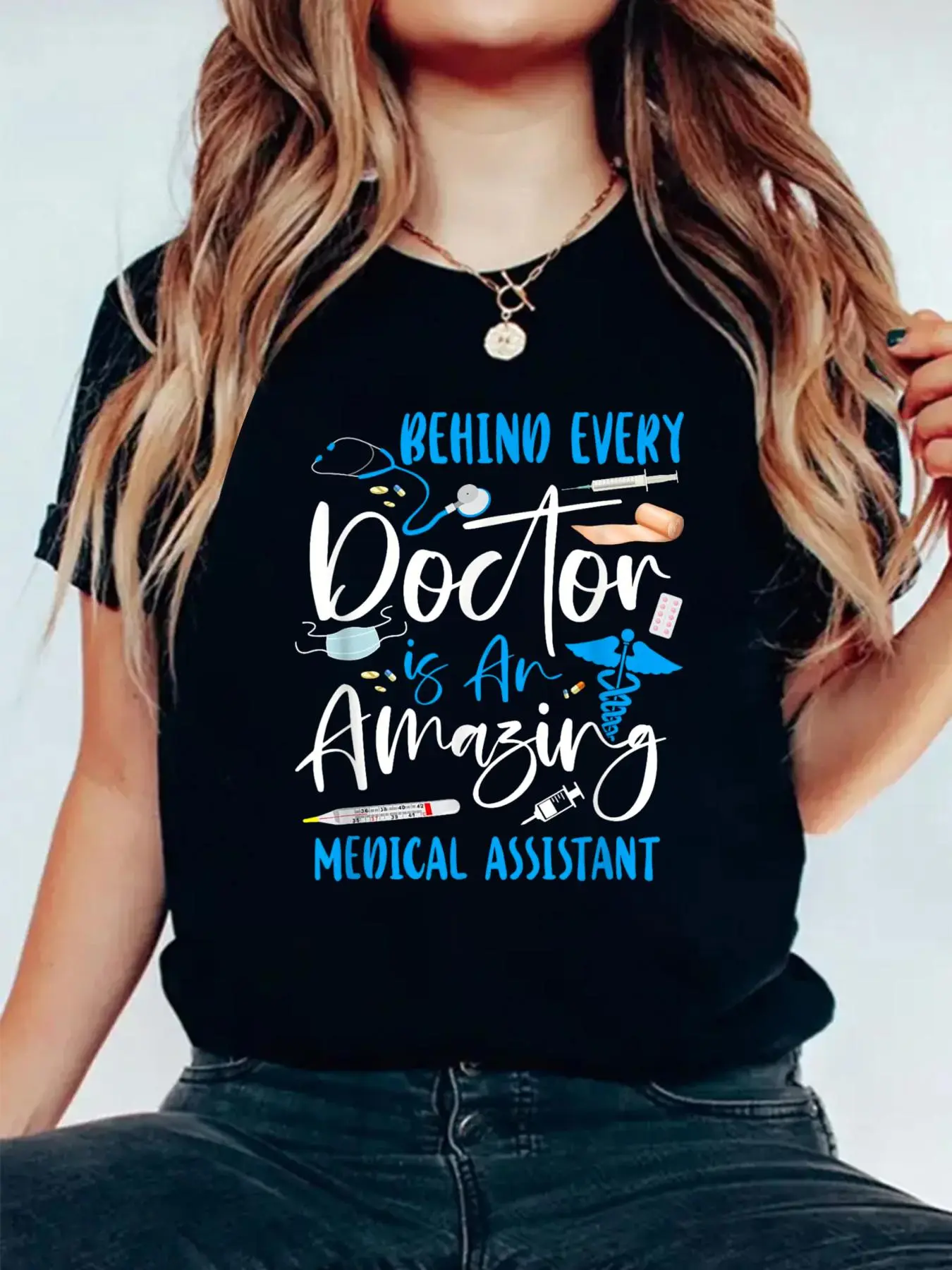 Certified Medical Assistant Doctor CMA T-Shirt Casual Printed 100% Cotton Women T Shirt, Summer Tshirts Short Sleeve Graphic Tee Women Tops