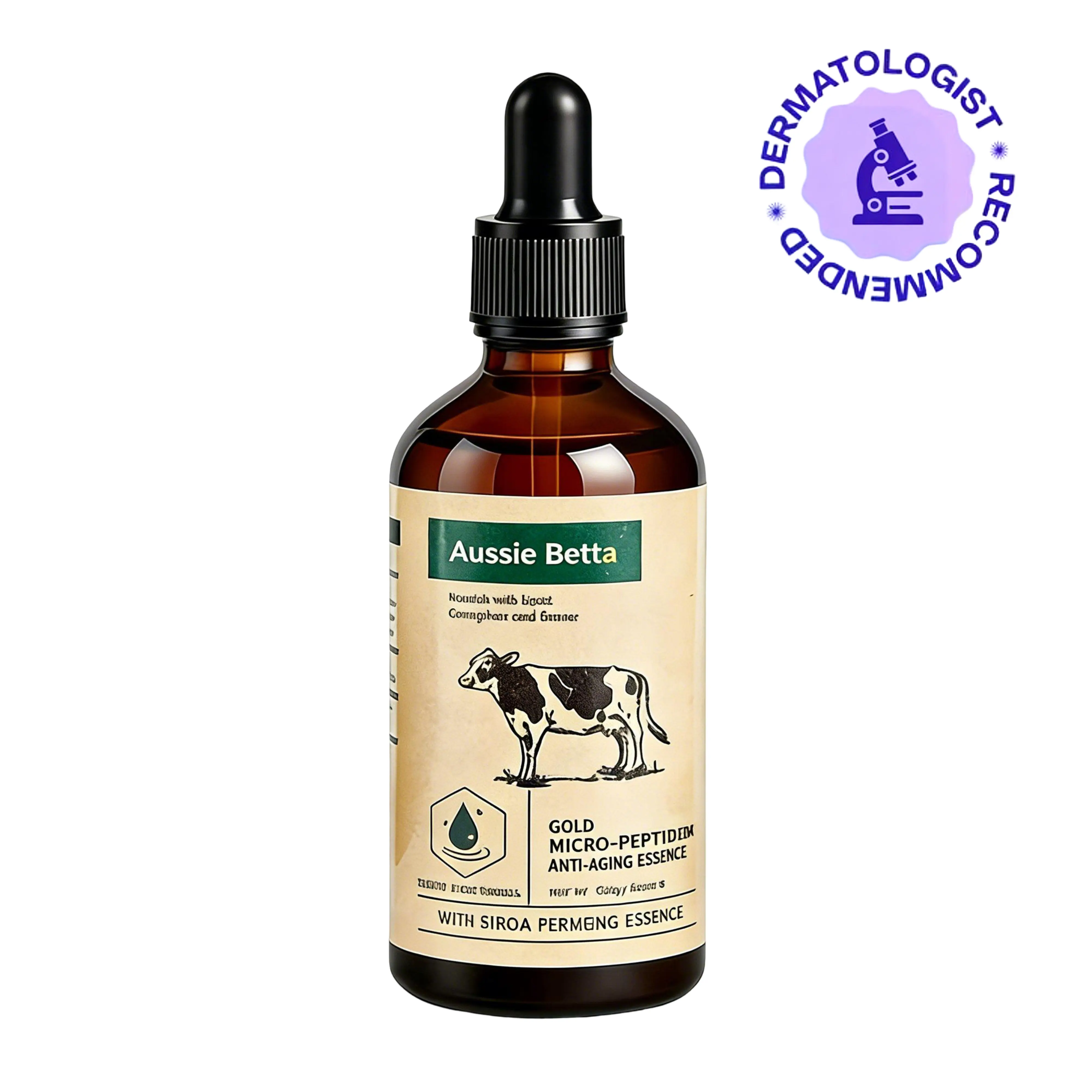 Aussie Betta Peptide Tallow Serum for Sensitive Skin - Clinically Inspired Anti-Aging, Firming, and Hydrating Face Treatment, Serums & Essences, Fragrance Free, Soft Skin, 4-Week, Dermatologist-Friendly, Firming/Lifting