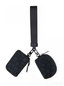 Mini Zipper Zip Around Wristlet Wallet for Women, Dual Pocket Portable Keychain Coin Purse, Compact Ladies Change Bag, Fashionable and Convenient