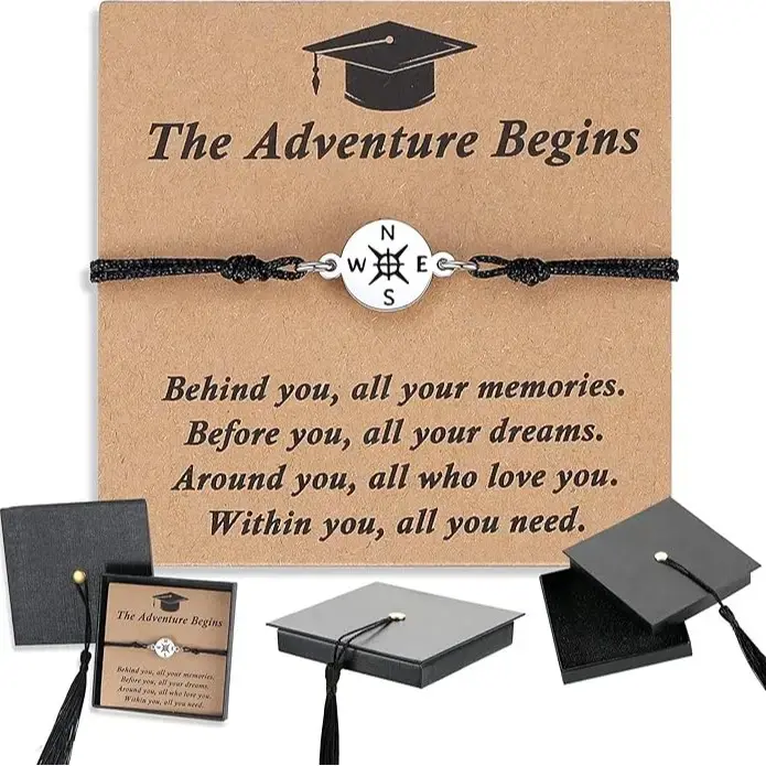 Adjustable Graduation Bracelet Gift for Her or Him, Class of 2026 Keepsake for High School & College Grads