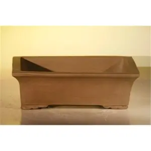 212 MAIN Rectangular Shape Bonsai Pot, 6.5x4.5x2.125 in. Unglazed Tan Ceramic Bonsai Planter for Home Improvement and Garden Supplies, Ceramics