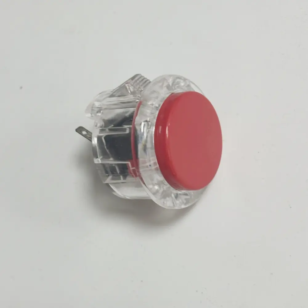 Arcade Push Buttons - 2-Piece 30mm Red Transparent, Replace SANWA OBSF-30/OBSN-30, for DIY Arcade Control Upgrade, DIY Raspberry Pi MAME, PC Games