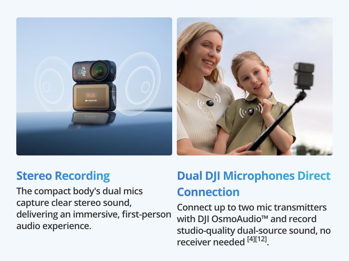 DJI Osmo Nano Standard Combo (128GB) - Small 4K/60fps Vlogging Camera with a 1/1.3″ Sensor, 143° Wide FOV Video, 200-Min Recording, Swift Content Transfer, Magnetic POV Cam 4K for Sports, Vlog