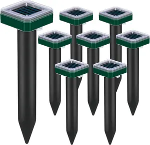 8 Pack Mole Repellent Solar Powered for Lawns Snake Repellent for Yard Gopher Trap Groundhog Vole Repellent Ultrasonic Spike Outdoor Waterproof Sonic Chipmunk Rodent Burrowing Animals Deterrent Stake deer device electronic pest control rechargeable