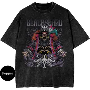 Skeleton Blackbeard Shirt, Marshall D Teach Shirt, One Piece Shirt, Anime Shirt, Vintage T-Shirt