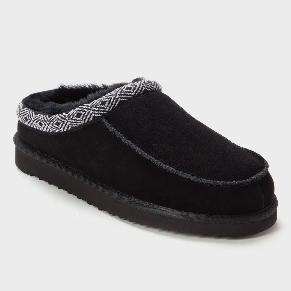 dluxe by dearfoams Men's Lith Shearling Clog Slide Slippers