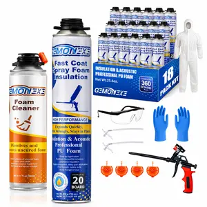 Spray Foam Insulation 240 Board ft/Sq.ft, Spray Foam Insulation Kit,Closed Cell WidePolyurethane DIY Spray Foam for Walls,Ceilings,Attics andGarage Doors -Thermal & Soundproofing, Included Gun &Cleaner