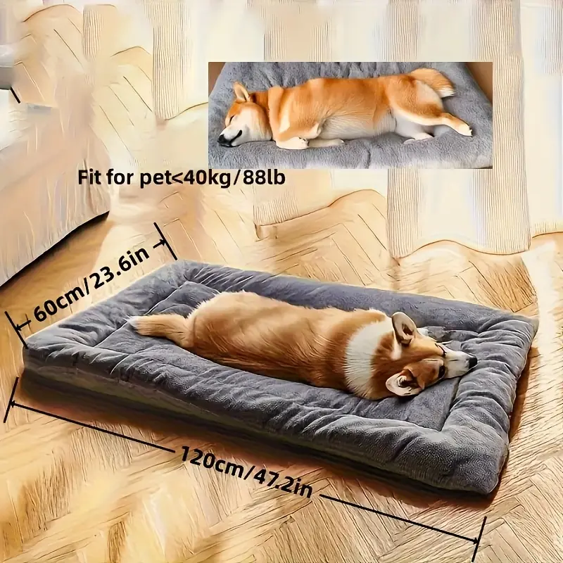 Thick Ultra-Soft Plush Pet Mat, Suitable for All Sizes Cats Dogs, Cute Long Rectangle Sofa Dog Bed Cat Nest, Indoor Washable, Detachable, Shaped Beds, Puppy Bed, Home