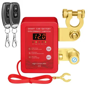 Kill Switch for Car - Remote Battery Disconnect Switch 12v, 240A, Upgrade Smart Voltage with LED Screen, Anti-Theft, Prevent Battery Drain (red)