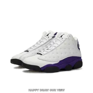 Retro Lakers team colorways, fashionable and classic sports shoes, outdoor running shoes, comfortable basketball shoes
