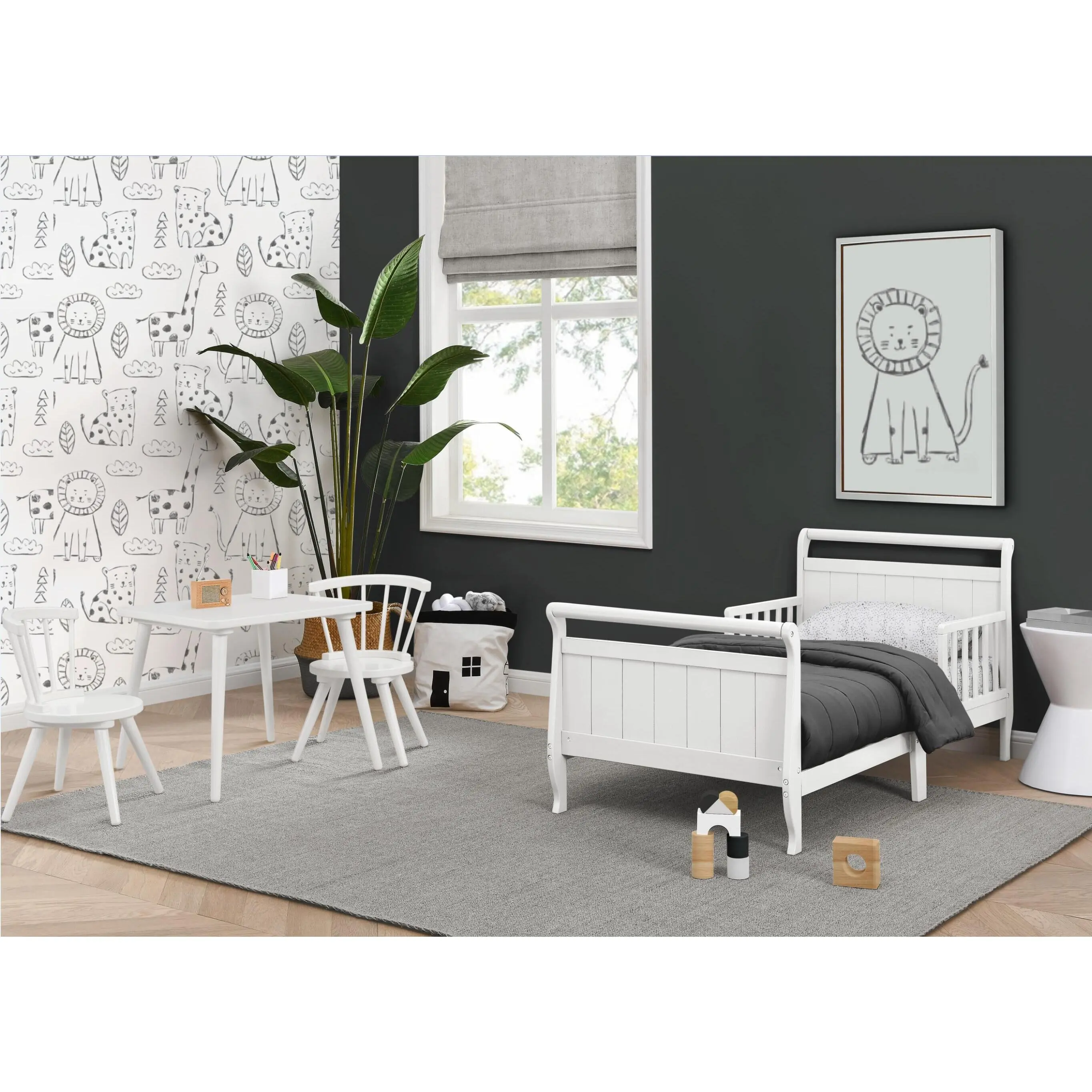 Wood Sleigh Toddler Bed