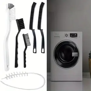 Washing Machine Cleaning Brush Kits - 5pcs Hard Bristle Crevice Cleaning Brush and 1pcs Front Load Washer Tool for Filter Kitchen Toilet Bathroom Sink Home Window