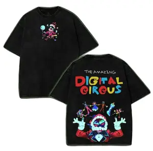 Caine v2 The Amazing Digital Circus Menswear Gift for anime fans Top Apparel Classic Seamless Simple designer shirts Men's Regular Fit Floral Print Tee Cotton Fabric Black Casual