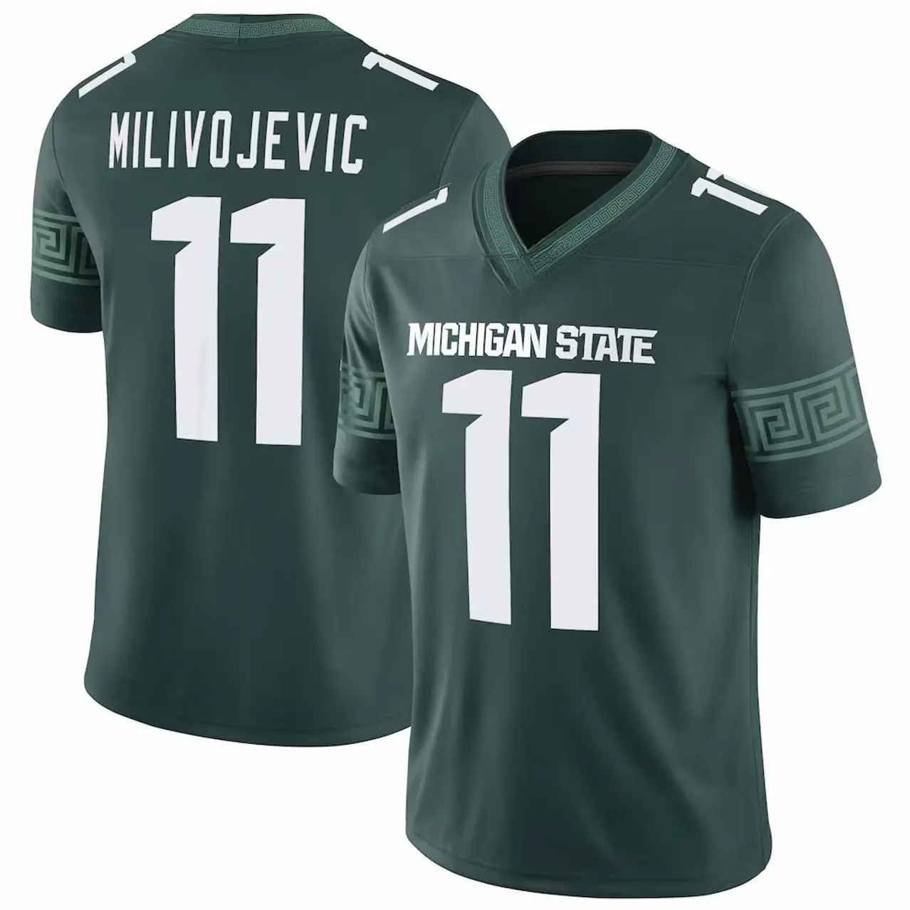Unisex Football Inspired #11 Milivojevic Michigan State Spartans Team Game Football Jersey - Green