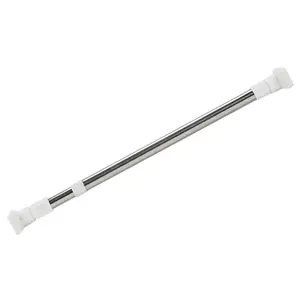 Adjustable Stainless Steel Retractable Clothes Rod Telescopic Closet Pole Heavy Duty Clothes Hanging Rail Wardrobe Bar
