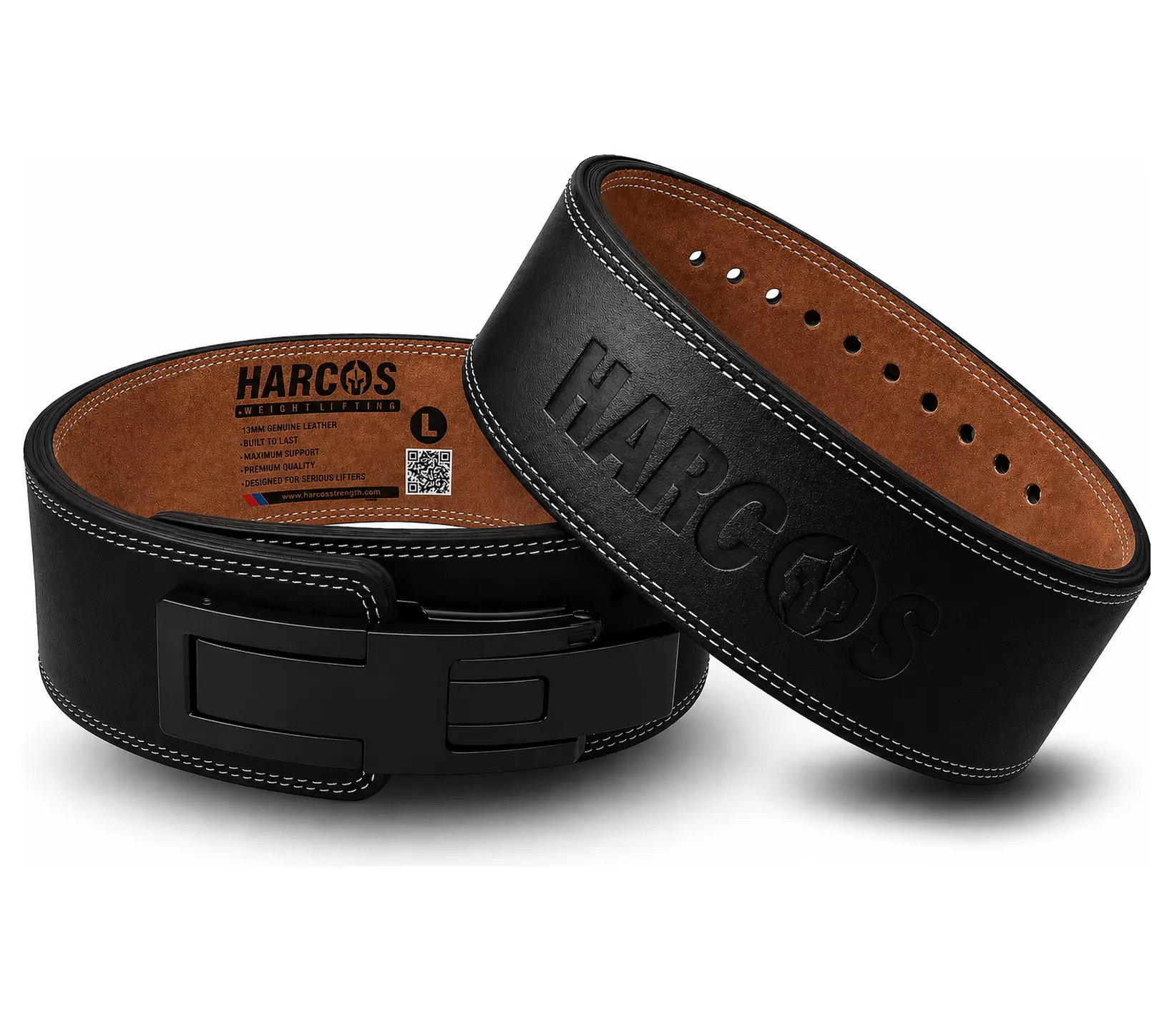Harcos 13mm Premium Full Grain Leather Lever Weight Lifting Belt for Men & Women – Premium Gym Belt for Powerlifting, Squats, Deadlifts – Heavy Duty Lever Buckle – Weightlifting Belt for Gym Training & Bodybuilding