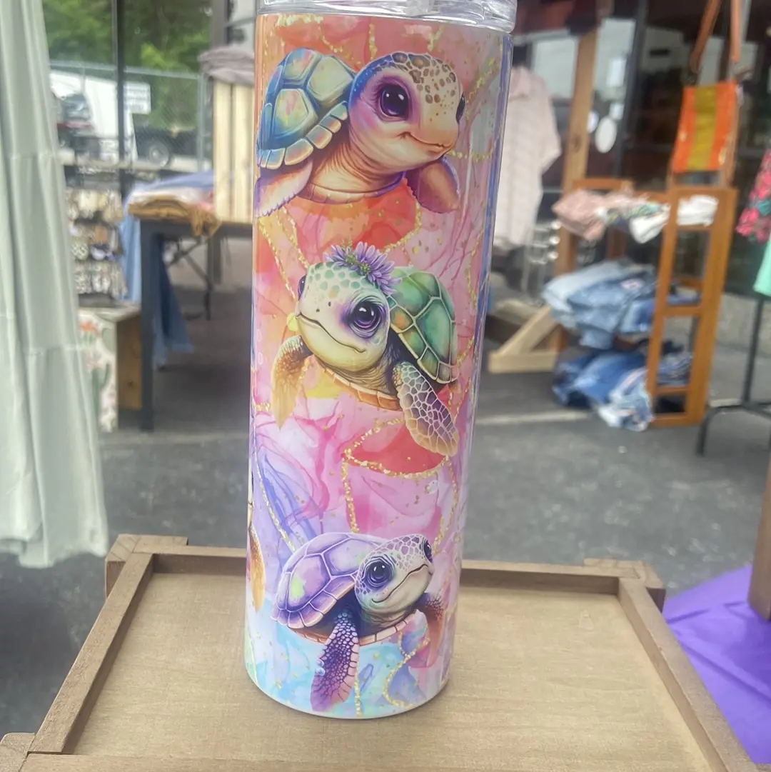 Tortoise Tumbler With Straw, Turtle Gifts For Women, Turtle Tumbler Cup, Sea Turtle Tumbler Cup, Tortoise Lover Gifts, Baby Turtle, 20 oz Tumbler, Sublimation