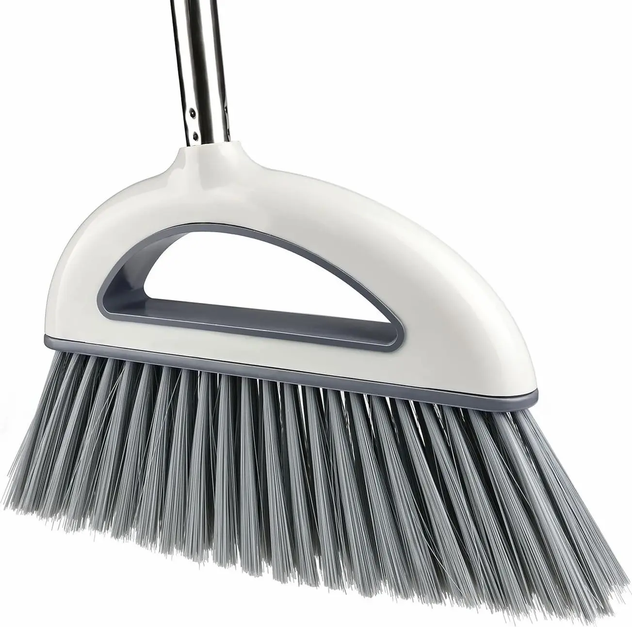 Angle Broom for Hardwood Floors - Soft Bristled Kitchen Broom, Indoor & Office Use