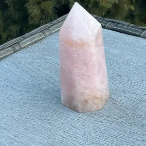 Rose Quartz Chunky Tower - Natural Color with Smooth Surface, Ideal for Various Decorative Uses