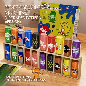 Guess Who Match Game Beverage Can Board Game Toy, Board Family Games, Fun Family Interaction, Includes 10/20 Drink Cans + Storage Box + Stickers, Board Game Prop, Party Board Game, Board Games Night