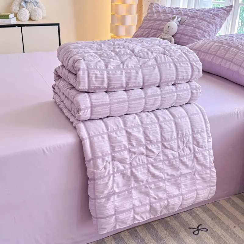 Breathable Bubble Mesh Summer Quilt, Soft Lightweight Bedding, Suitable for All Seasons, Bedroom Decor Single & Twin Size Blanket, Soft Lightweight Quilts