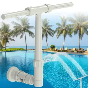 Pool Fountain for above and In-Ground Pools, Dual Spray Waterfall Sprinkler Fountain, above Ground Pool Accessories, Adjustable Waterfall Cooling and Relaxation