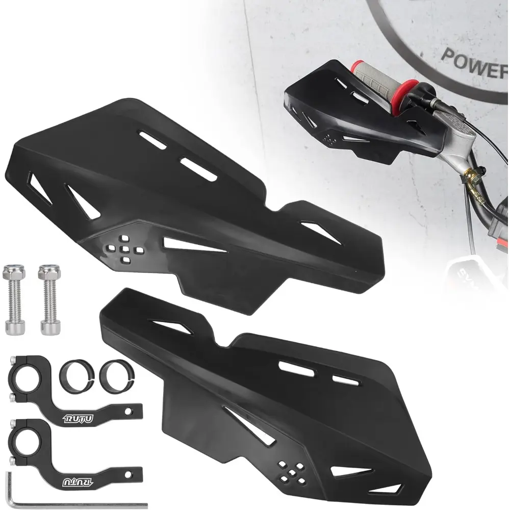 CNC Forged Corrosion-Proof Black 7/8 Inch (22mm) Bracket Handguards Pair, All Seasons Motocross Accessories for Better Motorcycle Handling on Dirt Pit Bikes, ATV, CRF KLX KX LTR TRX SX SXF EXC XCW Grizzly, Scooter, Hawk 250