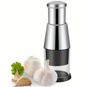 Manual Press Chopper Stainless Steel Garlic PressMini Vegetable Cutter Dishwasher Safe Multifunctional Kitchen (1 pcs) Fruit Utensils Mini Electric Vegetable Chopper cable woodchoppers kitchen gadgets