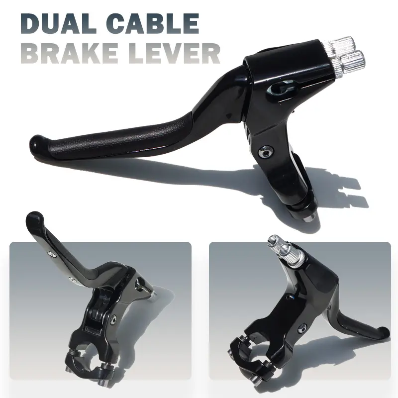 Bike Dual Cable Brake Lever - 4-Finger Design, 22.2mm, 143g Aluminum Alloy, Left/Right Hand Actuated for Linear Pull Brakes