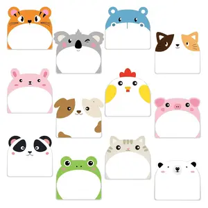 12 Pads Cute Sticky Notes Fun Kawaii Animal Sticky Notes Pads Bulk Cartoon Memo Self Adhesive Gift for Valentines Veterinary Office School Tab Party Supplies Decorative Funny Stickers