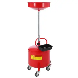 【GARVEE】8 Gallon Waste Oil Drain Tank, Air Operated Portable Oil Drainer with Adjustable Funnel, Fluid Fuel Transfer Drainage with Wheels, Oil Change Container for Automotive Workshops