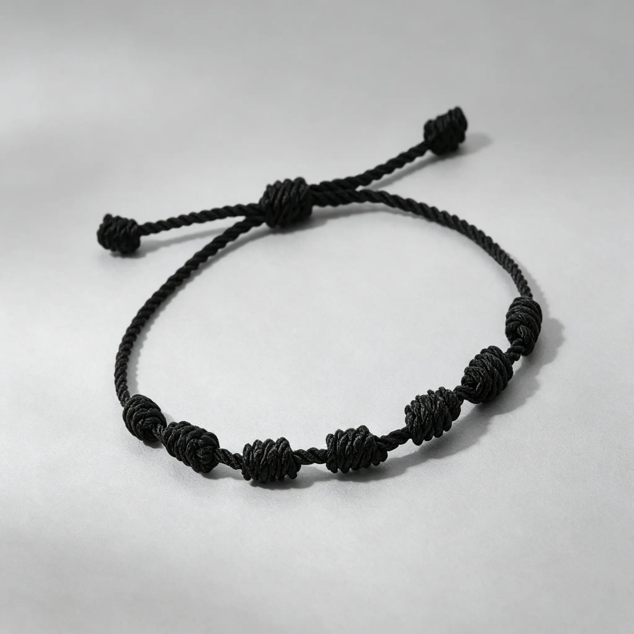 7-Knot Adjustable Cord Knotted Bracelet for Protection, Evil Eye & Good Luck – Unisex Fashion Accessory