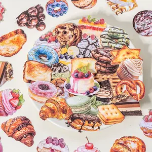40 Sheets Bakery Series Baking Theme Adhesive Stickers, Decorative Sticker, Graphic Decal, Handmade Journal Material, DIY Frame Scrapbook Diary Album Calendar Decoration