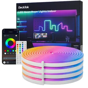 Neon Rope Lights, 100FT RGB Led Strip, Waterproof IP65, DIY Design, Music Sync, 44 Keys Remote Control, Multiple Modes, for Living Room, Bedroom, Holiday Decoration