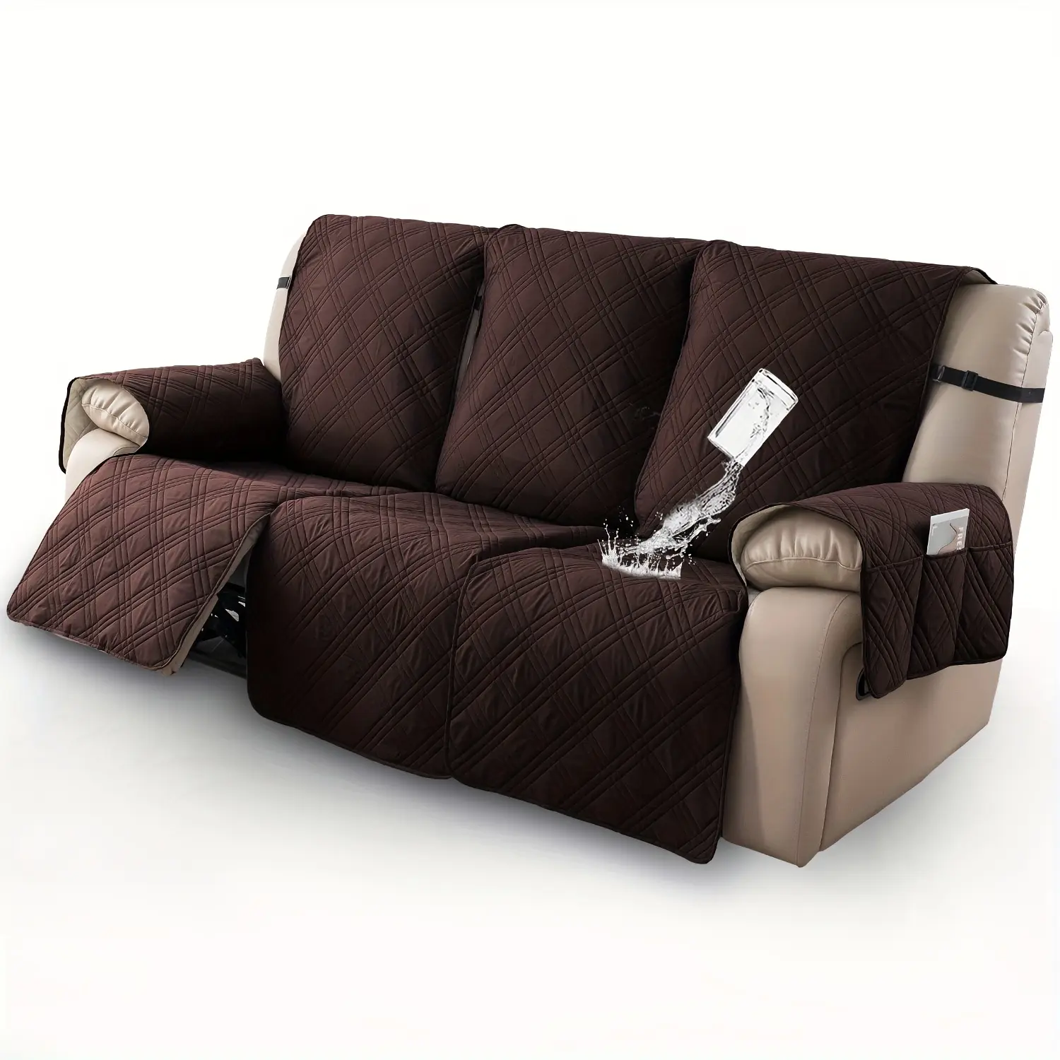 Waterproof 3-Seater Sofa Cover, Split Style Recliner Chair Cover for Pets, Removable Adjustable Reclining Slipcover with Protection Strap #TikTokShopBlackFriday