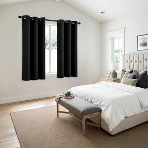 MIULEE Black Blackout Curtains – 63-Inch Thermal Insulated Room Darkening Drapes with Grommet Top, Noise Reducing Window Panels for Bedroom & Living Room (2 Panels)