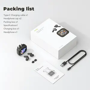 HTC NE40 Wireless Earphones Bluetooth 6.0, LED Display High Fidelity, for Gaming, Office, Sports, Music & Phone Calls TWS Earbuds , IPX5 Waterproof Earphones, Built-in Microphone In Ear Earphones