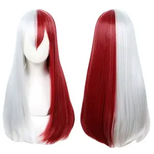 Academia Cos Wig Todoroki Shouto Cosply wigs fake hair with highlights Head Cover Synthetic Wigs for role player
