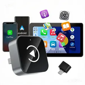 Wireless CarPlay & Android Auto Mini Adapter, Fast-Cooling Portable Plug-and-Play Bluetooth-Compatible Connection Dongle