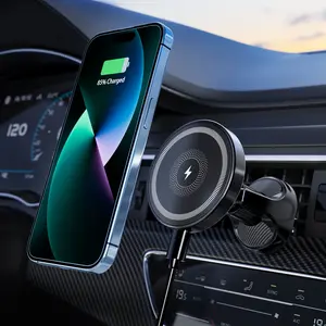 Car Wireless Charging Holder Magnetic Car Phone Stand, Magsafe Car Charger, Fast Charge 15w, Strong Magnet Adsorption, Compatible with iPhone & Samsung