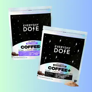 Everyday Dose Coffee+ Mild and Everyday Dose Coffee+ Medium Roast Beverage | Coffee Blend with Lion's Mane, Chaga, L-Theanine, and Collagen Protein | 14 Serving