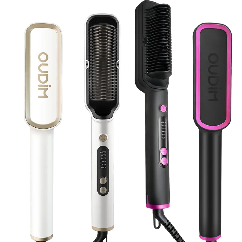 OUDIM Negative Ionic Hair Straightener Comb, six Temperature Settings, Precise Temperature Control, Heats up Fast, auto Shuts Off Comfort