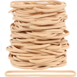 Rubber Bands 150 Pcs 4.8 In Big Beige Rubber Bands for Office Supplies, File Folders, Litter Box (4 4/5" x 1/8")