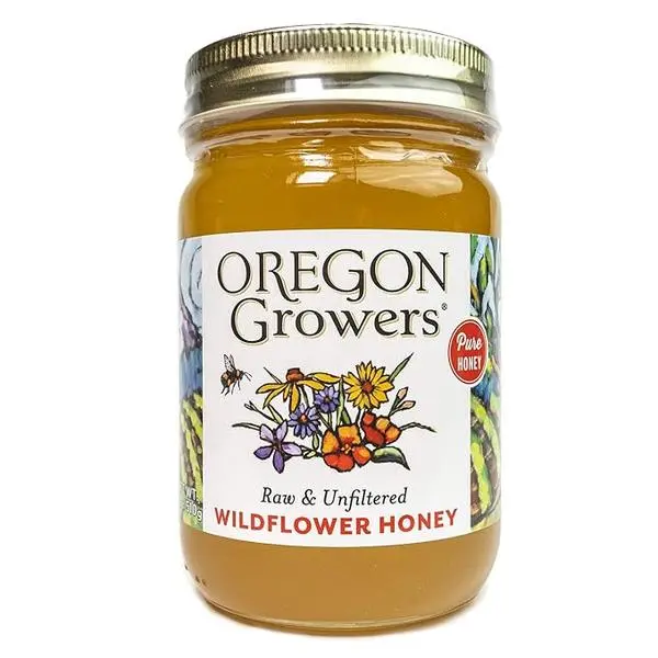 Oregon Growers Wildflower Honey - Raw Unfiltered Pacific Northwest Honey, Organic, Gluten Free, Pure & Natural Raw Honey, Subtle Flavors & Natural Enzymes, Farm Direct Specialty Foods, Flower Honey - 18 Oz (Pack Of 1)