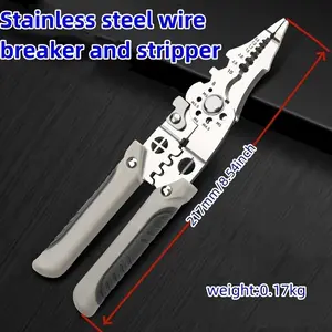 2024 Upgraded 9-in-1 Multi-function Golden Metal Cutters, Hand Tools - A Versatile Wire Stripper Electrician Pliers, Wire Cutters, Wire Strippers, Wire Crimpers, Manual Industrial-grade Pliers For Wire Stripping, Crimping, And Electrical Work (1 Piece)
