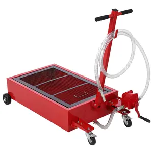 GARVEE 20 Gallon (76L) Low Profile Oil Drain Pan and Tank with Large Capacity, Manual Pump, Foldable Handle, Wheels, and 8FT Hose for Car, SUV, and Truck Oil Changes